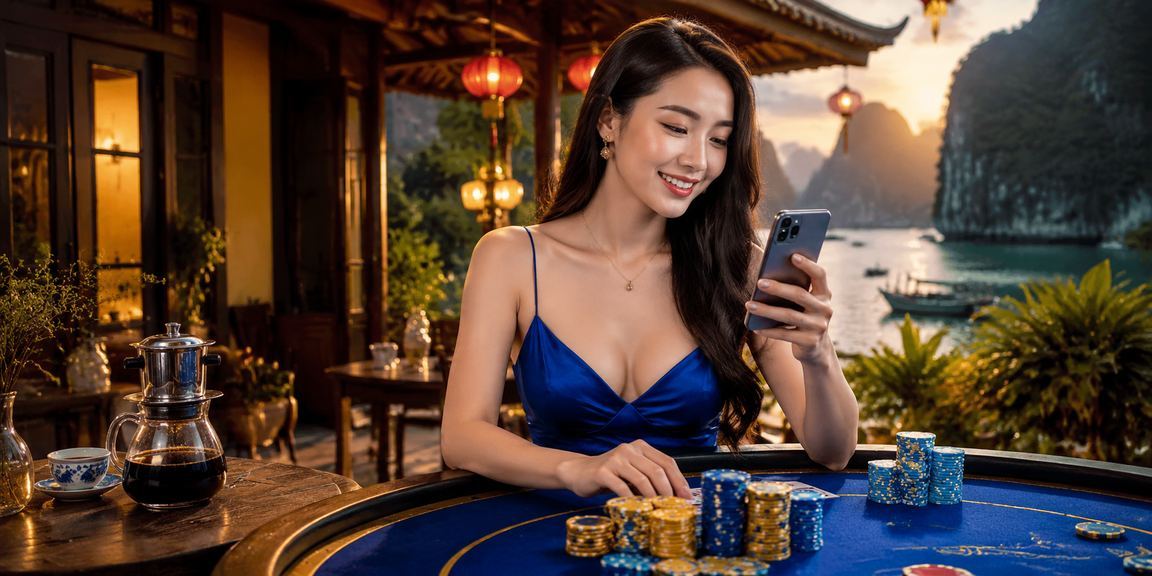 Bối cảnh Ninh Bình với cà phê Việt Nam minh họa kiểm tra VND trước khi chơi