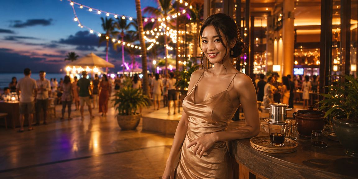 Không gian Phú Quốc minh họa nhóm giải trí casino và cà phê Việt Nam